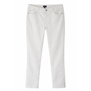 NYDJ Size 14 Missy Irregular White Straight-Leg Jeans Cotton Blend